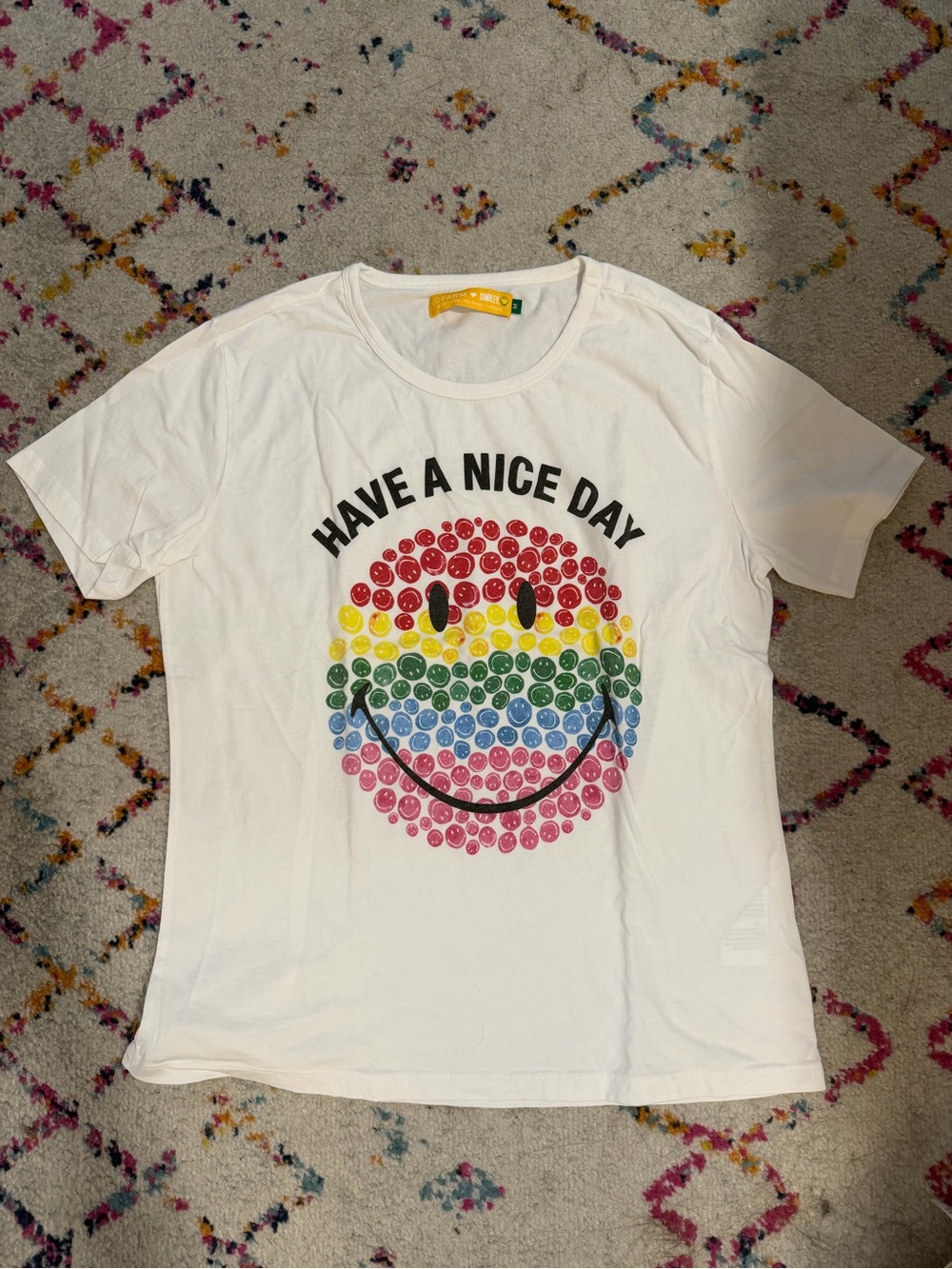 Have a Nice Day White Rainbow Smiley T‑Shirt